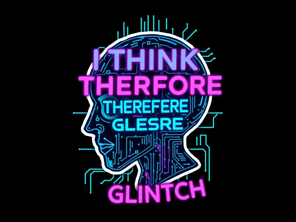 I Think Therefore I Glitch Sticker